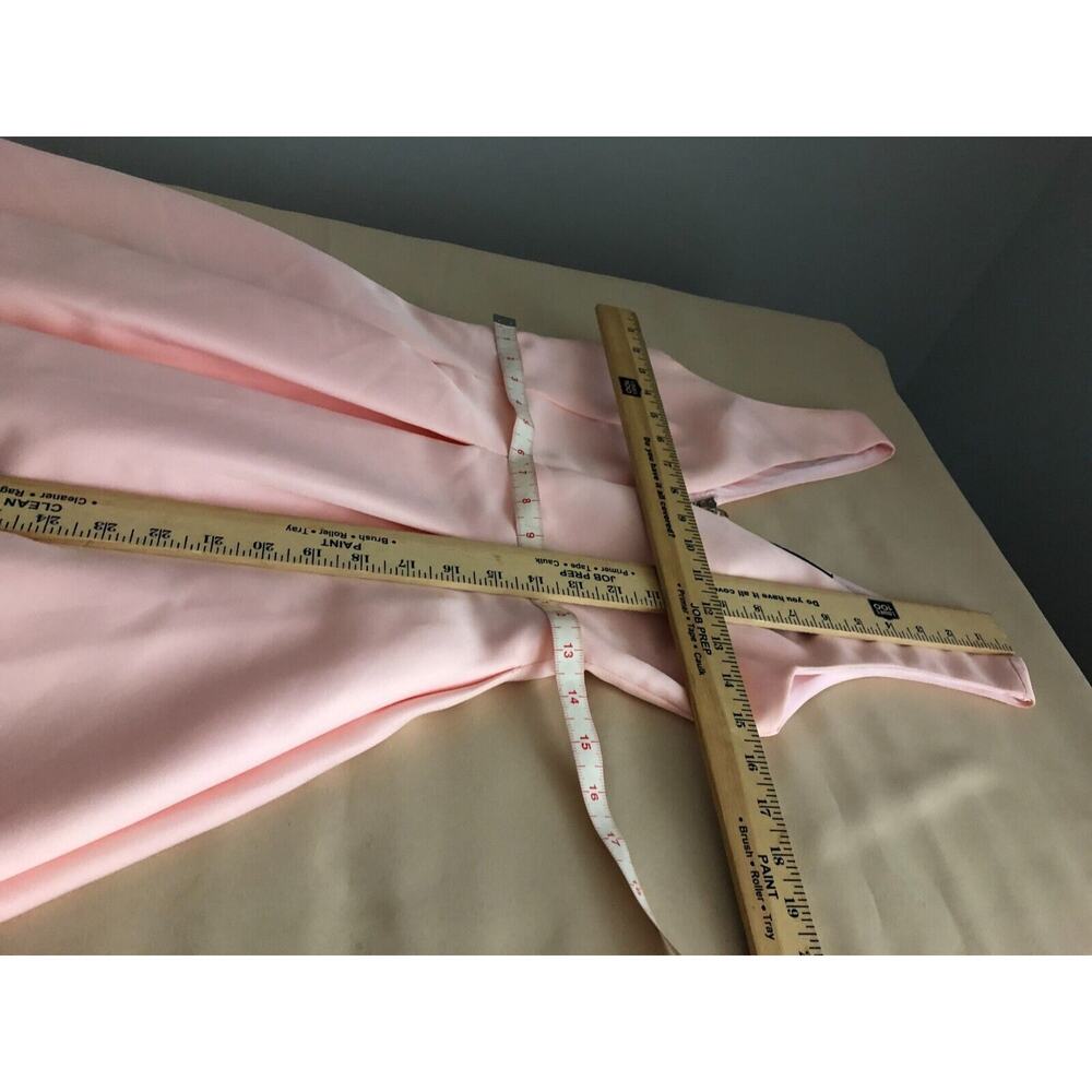 Hot & Delicious Skater Dress Womens S Pink Plunging V Neck Pleated Expo Back Zip - Picture 8 of 8